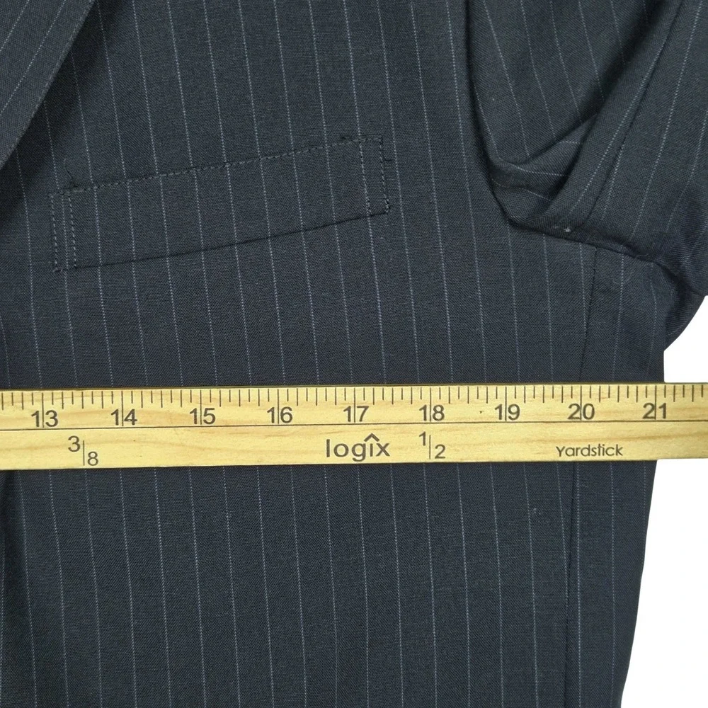 Vtg Brooks Brothers Makers Pinstripe Wool Brooksease‎ Blazer 41L Navy Sport Coat